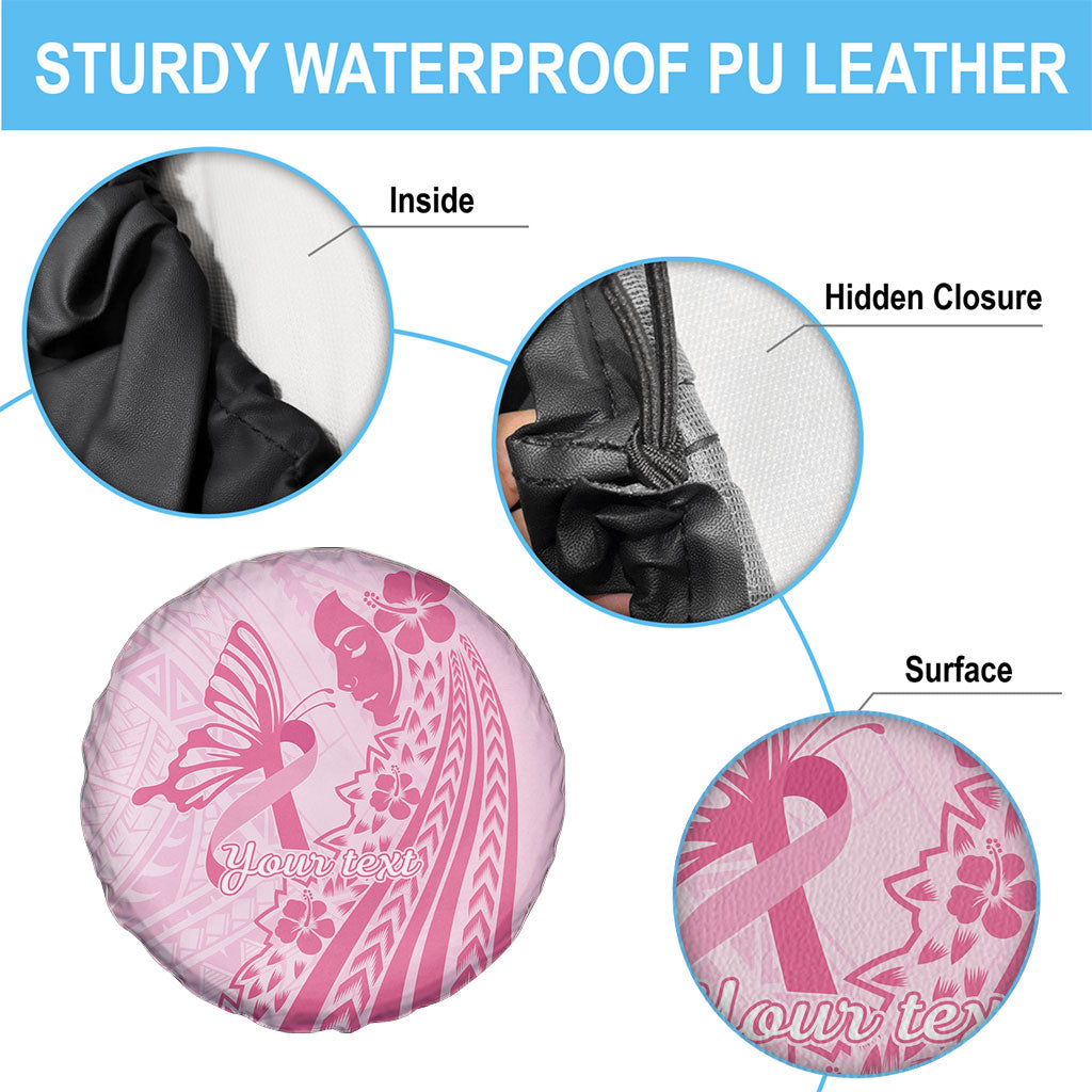 Pacific Girl and Butterfly Cancer Pink Ribbon Personalised Spare Tire Cover