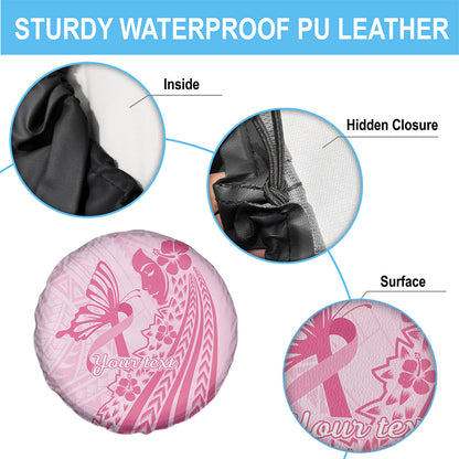 Pacific Girl and Butterfly Cancer Pink Ribbon Personalised Spare Tire Cover
