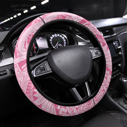 Pacific Girl and Butterfly Cancer Pink Ribbon Steering Wheel Cover