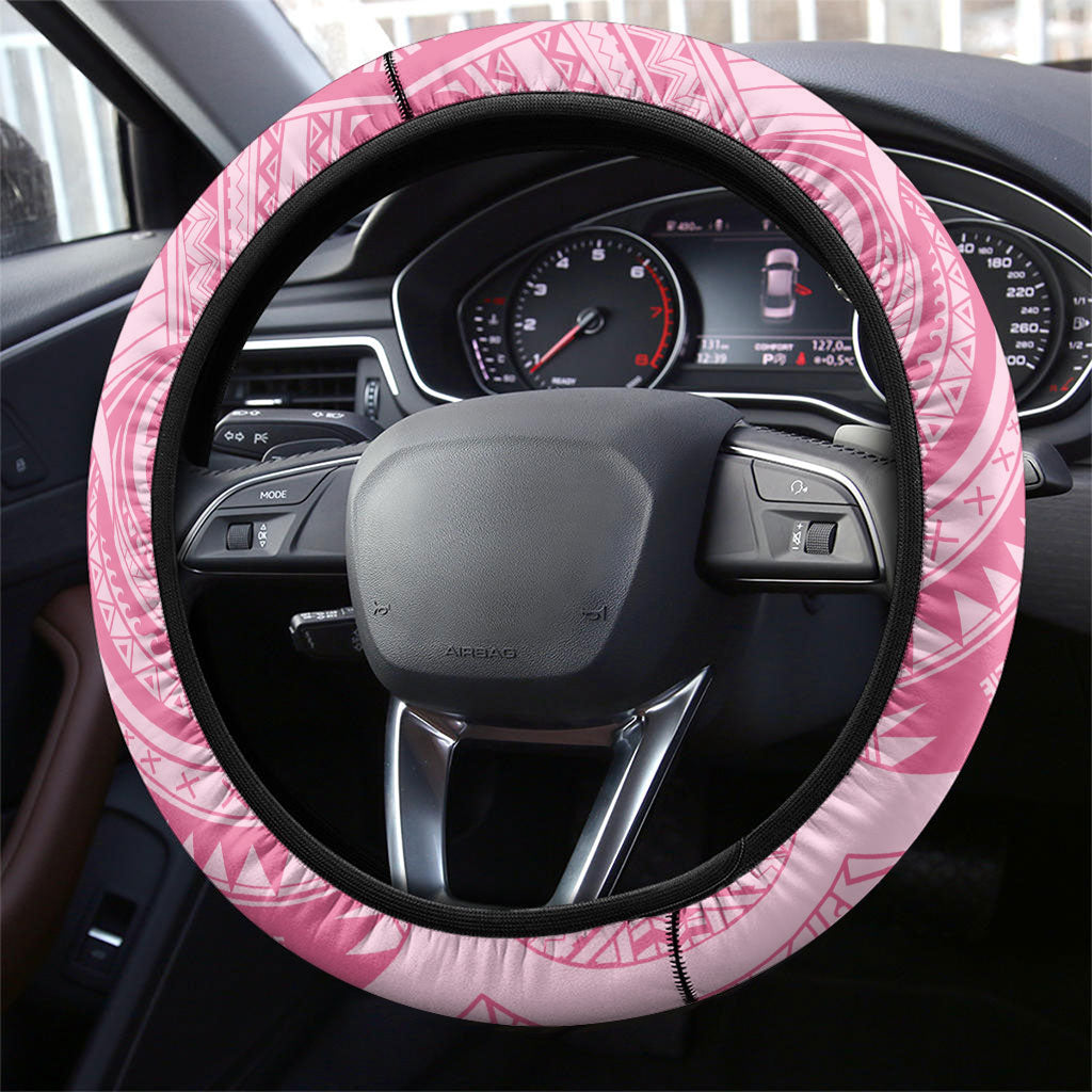 Pacific Girl and Butterfly Cancer Pink Ribbon Steering Wheel Cover