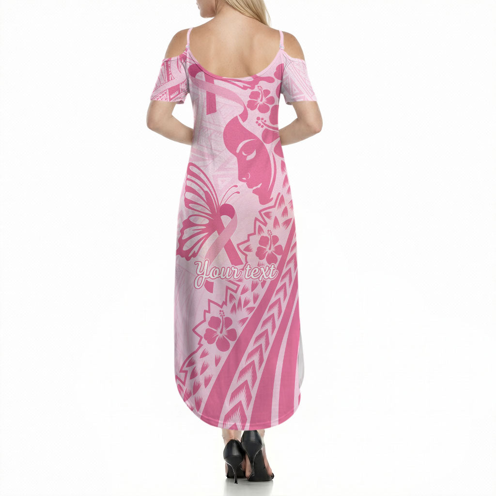 Pacific Girl and Butterfly Cancer Pink Ribbon Personalised Summer Maxi Dress