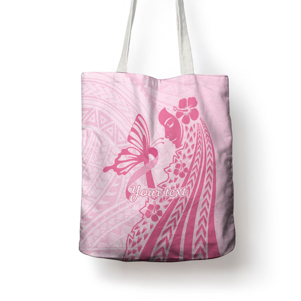 Pacific Girl and Butterfly Cancer Pink Ribbon Personalised Tote Bag