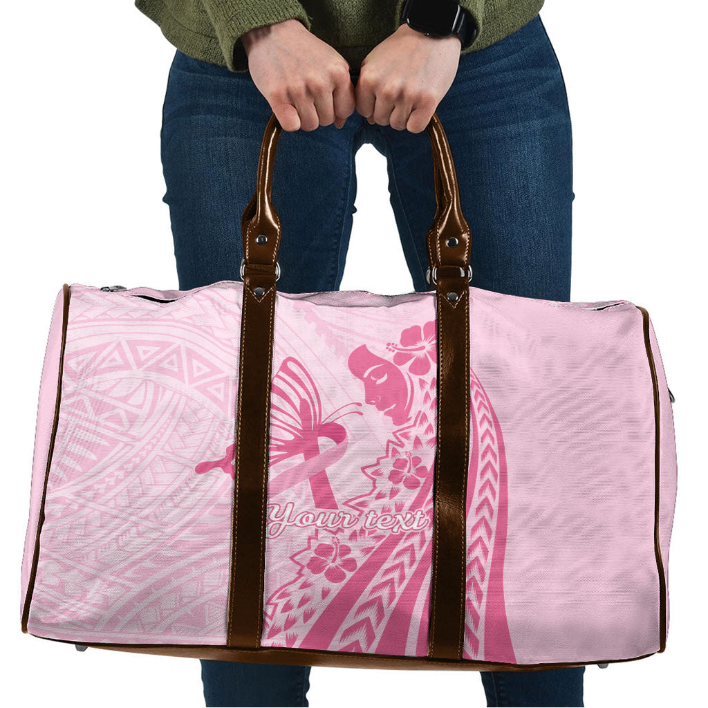 Pacific Girl and Butterfly Cancer Pink Ribbon Personalised Travel Bag