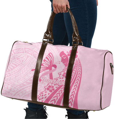 Pacific Girl and Butterfly Cancer Pink Ribbon Personalised Travel Bag