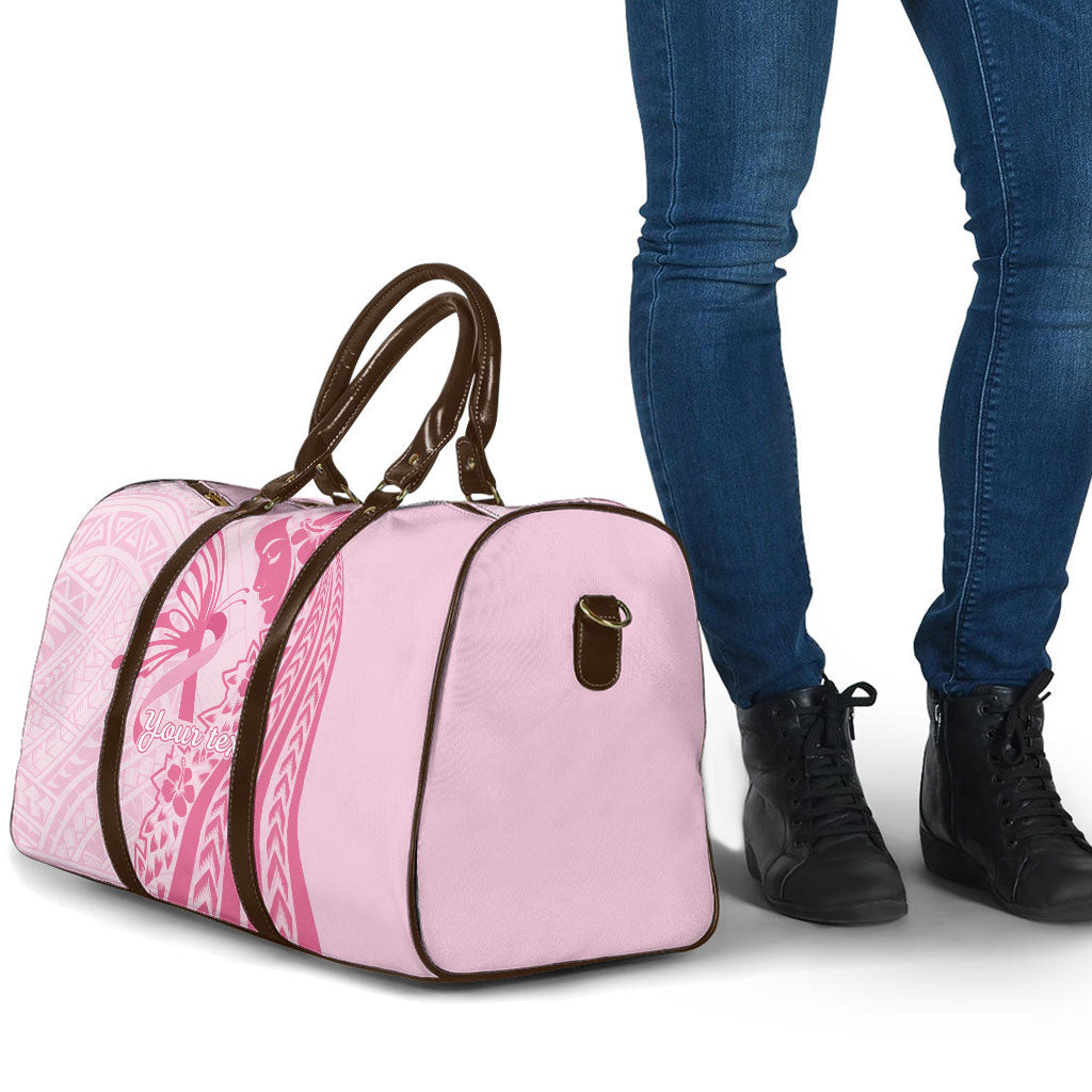 Pacific Girl and Butterfly Cancer Pink Ribbon Personalised Travel Bag