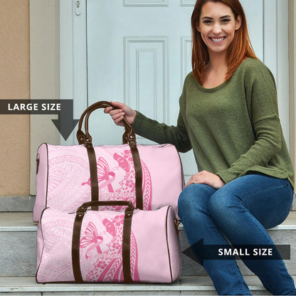 Pacific Girl and Butterfly Cancer Pink Ribbon Personalised Travel Bag