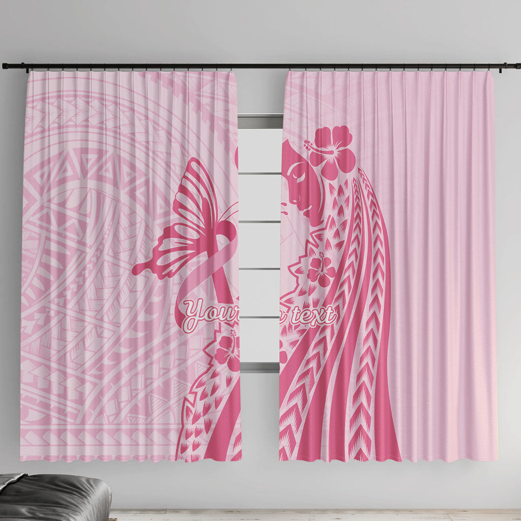 Pacific Girl and Butterfly Cancer Pink Ribbon Personalised Window Curtain