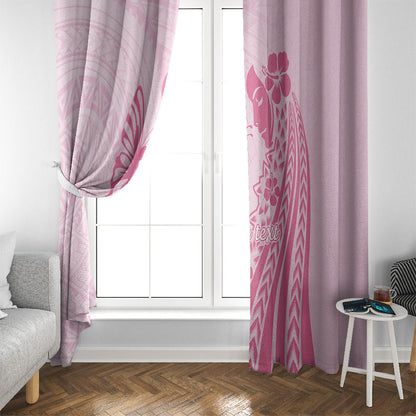 Pacific Girl and Butterfly Cancer Pink Ribbon Personalised Window Curtain