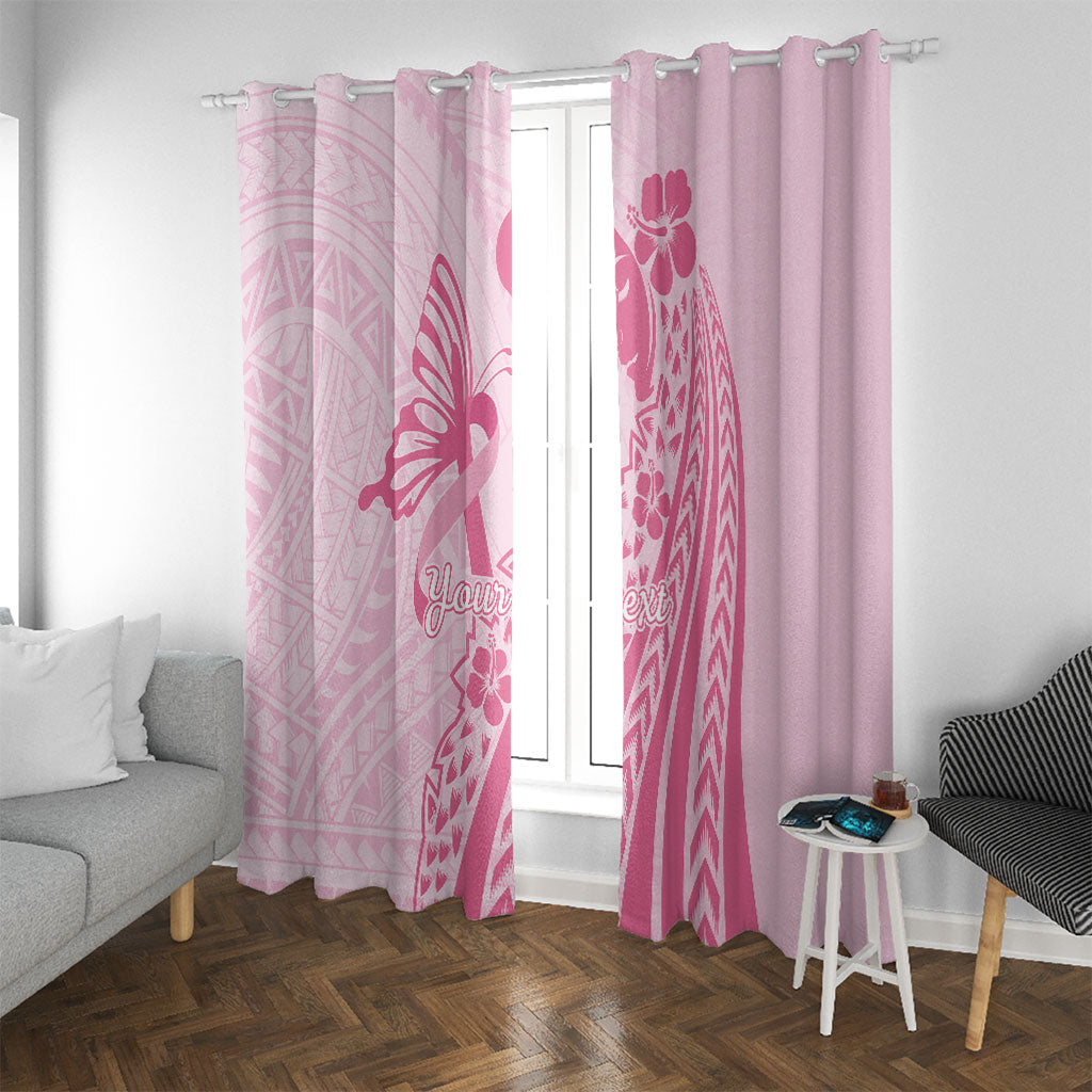 Pacific Girl and Butterfly Cancer Pink Ribbon Personalised Window Curtain