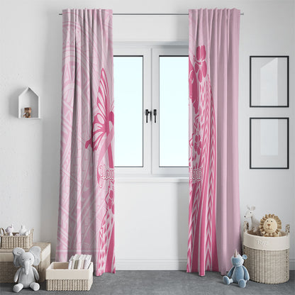 Pacific Girl and Butterfly Cancer Pink Ribbon Personalised Window Curtain