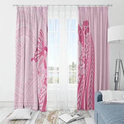 Pacific Girl and Butterfly Cancer Pink Ribbon Personalised Window Curtain