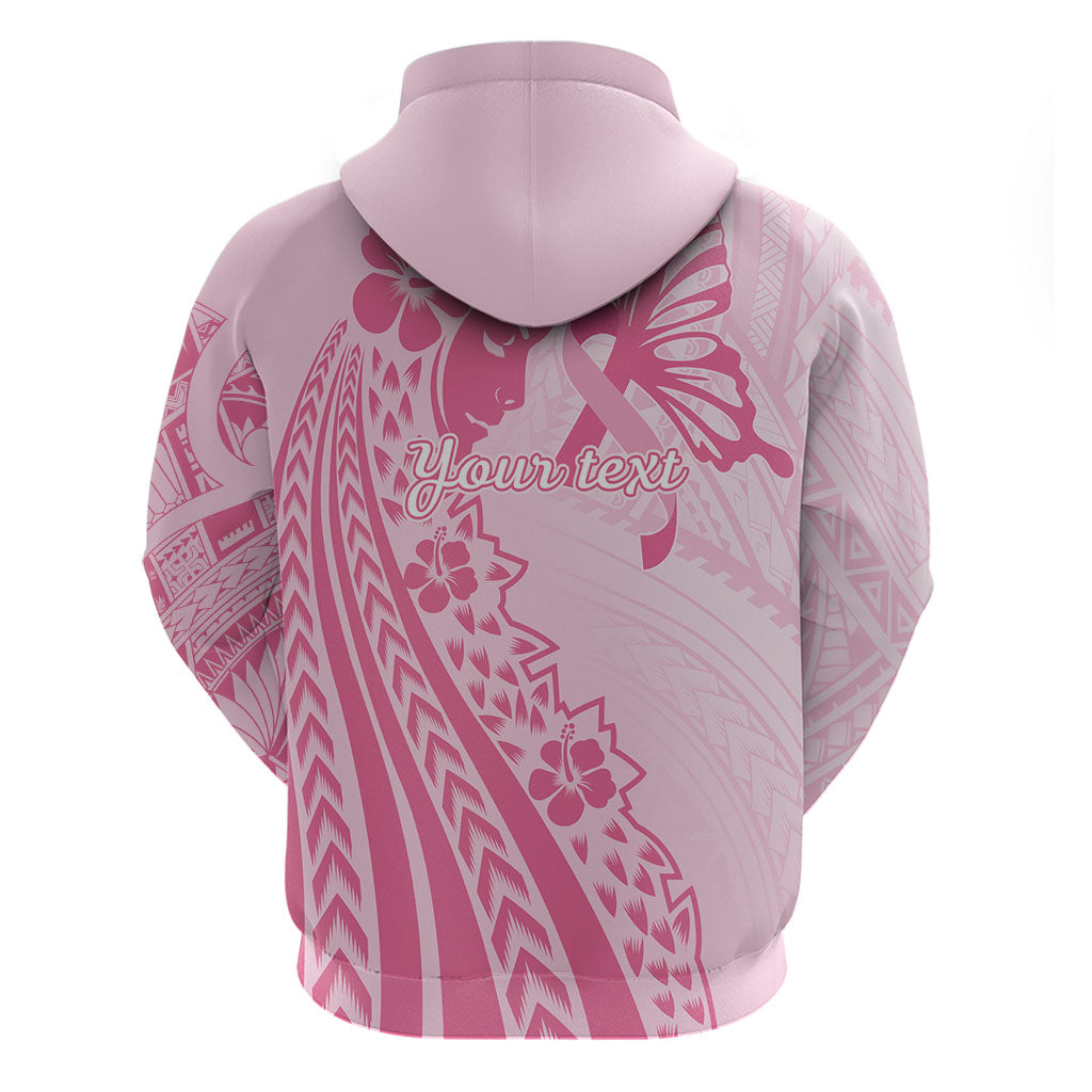Pacific Girl and Butterfly Cancer Pink Ribbon Personalised Zip Hoodie