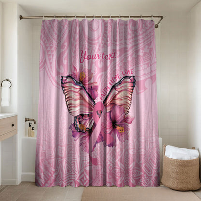 Faith Hope Love Butterfly Pink Ribbon Personalised Bathroom Set Polynesian Tribal Pattern