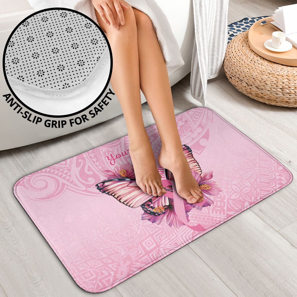 Faith Hope Love Butterfly Pink Ribbon Personalised Bathroom Set Polynesian Tribal Pattern