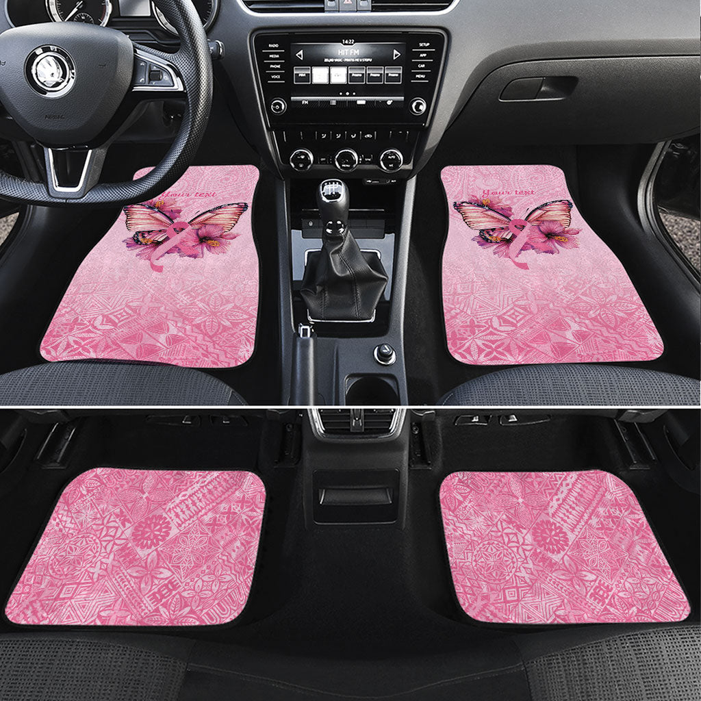 Faith Hope Love Butterfly Pink Ribbon Personalised Car Mats Polynesian Tribal Pattern