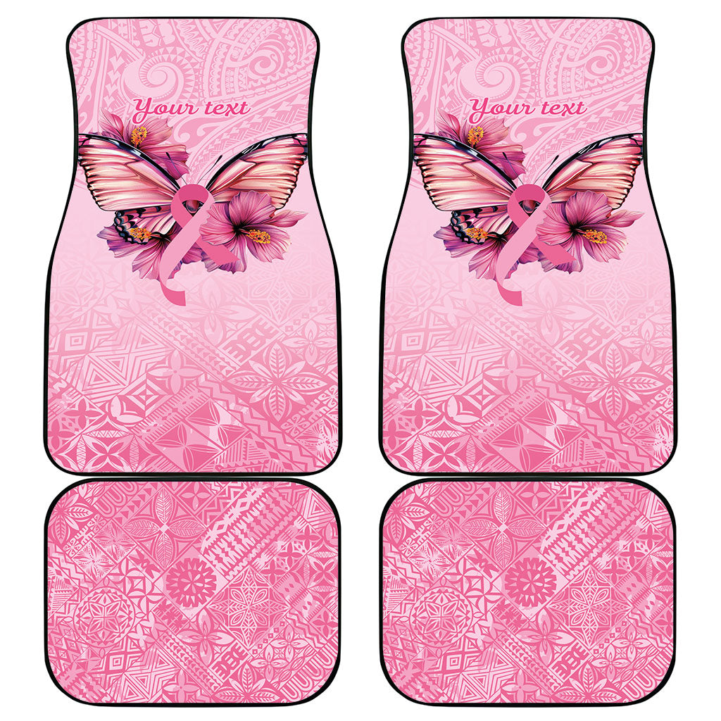 Faith Hope Love Butterfly Pink Ribbon Personalised Car Mats Polynesian Tribal Pattern