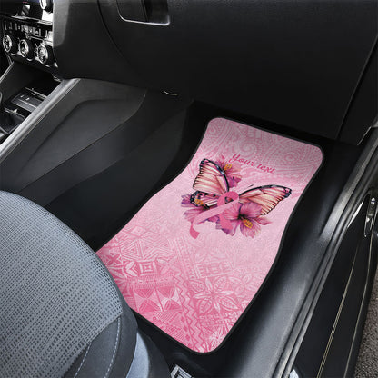 Faith Hope Love Butterfly Pink Ribbon Personalised Car Mats Polynesian Tribal Pattern
