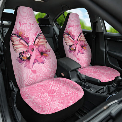 Faith Hope Love Butterfly Pink Ribbon Personalised Car Seat Cover Polynesian Tribal Pattern