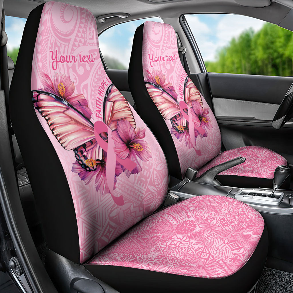 Faith Hope Love Butterfly Pink Ribbon Personalised Car Seat Cover Polynesian Tribal Pattern
