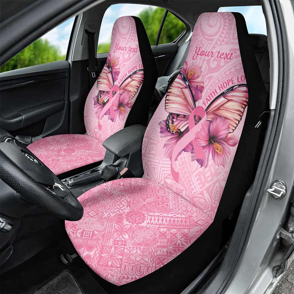 Faith Hope Love Butterfly Pink Ribbon Personalised Car Seat Cover Polynesian Tribal Pattern