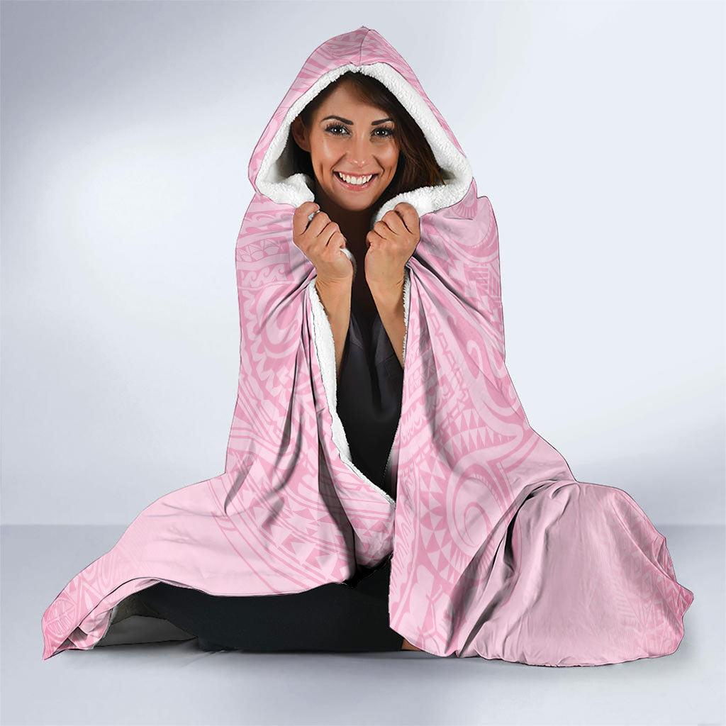 Faith Hope Love Butterfly Pink Ribbon Personalised Hooded Blanket Polynesian Tribal Pattern