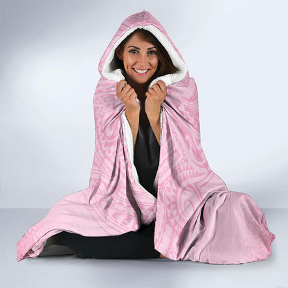 Faith Hope Love Butterfly Pink Ribbon Personalised Hooded Blanket Polynesian Tribal Pattern