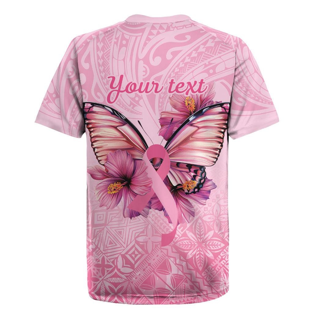 Faith Hope Love Butterfly Pink Ribbon Personalised Rugby Jersey Polynesian Tribal Pattern