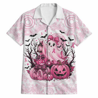 Aboriginal Pink Ghost Pumpkin Hawaiian Shirt Aboriginal Halloween Wear Pink