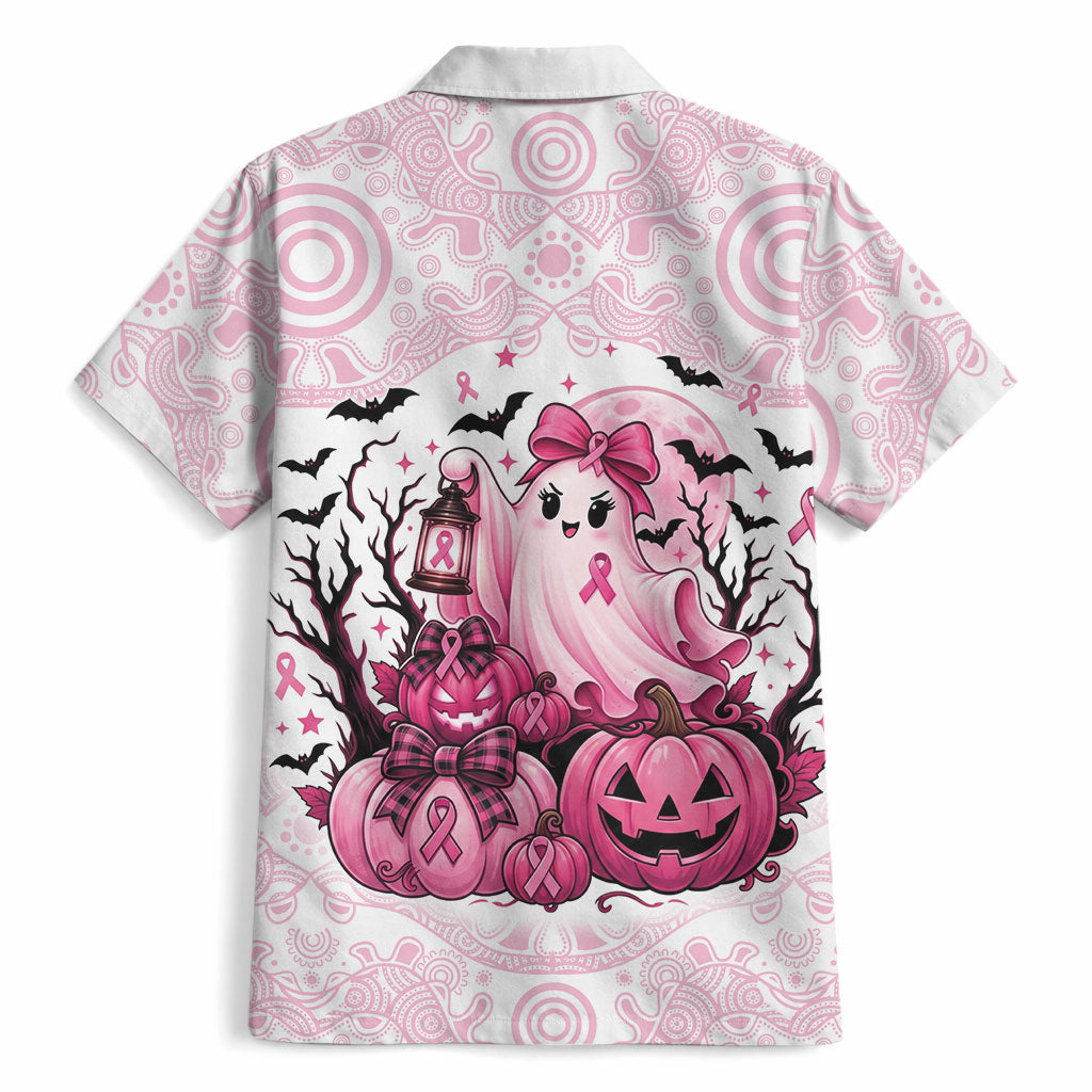 Aboriginal Pink Ghost Pumpkin Hawaiian Shirt Aboriginal Halloween Wear Pink