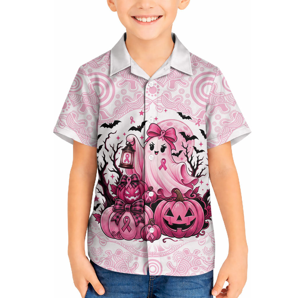 Aboriginal Pink Ghost Pumpkin Hawaiian Shirt Aboriginal Halloween Wear Pink