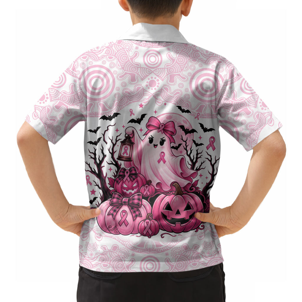Aboriginal Pink Ghost Pumpkin Hawaiian Shirt Aboriginal Halloween Wear Pink