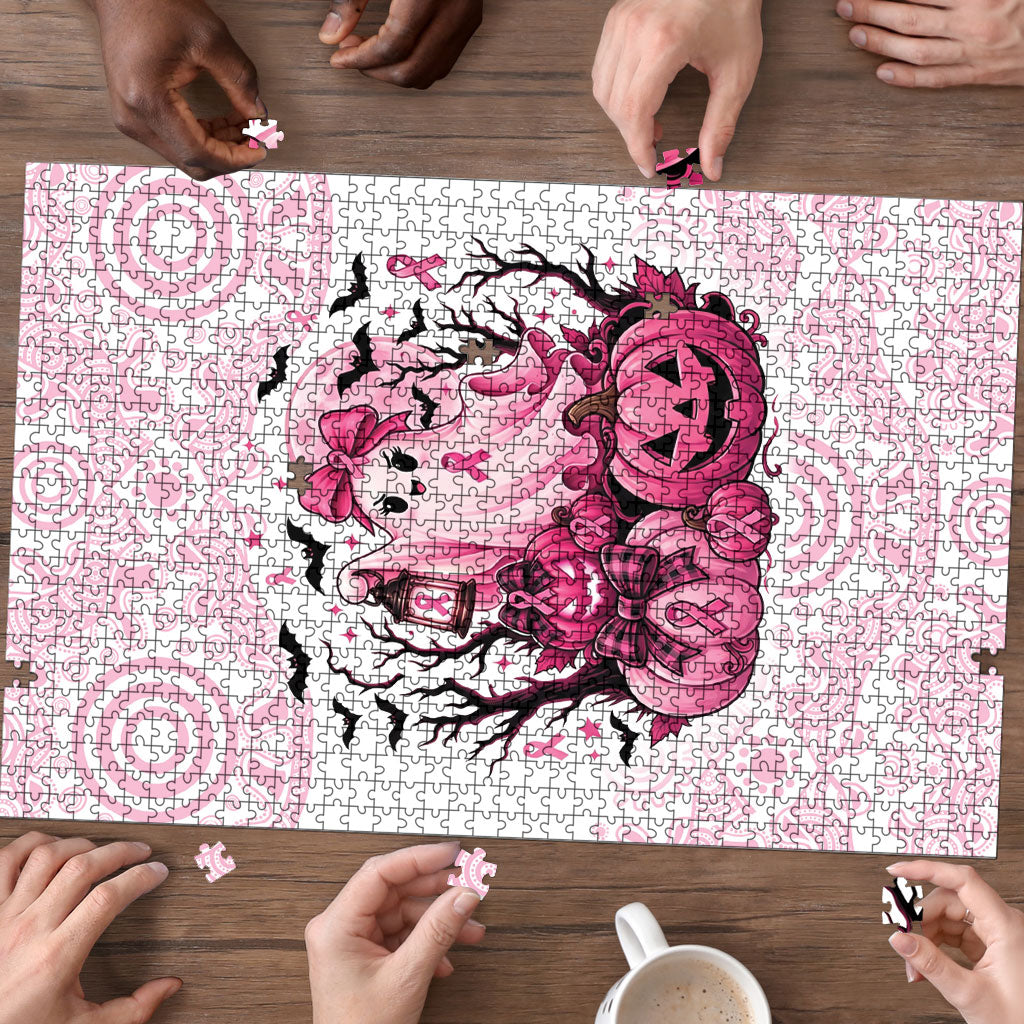 Aboriginal Pink Ghost Pumpkin Puzzle Aboriginal Halloween Wear Pink