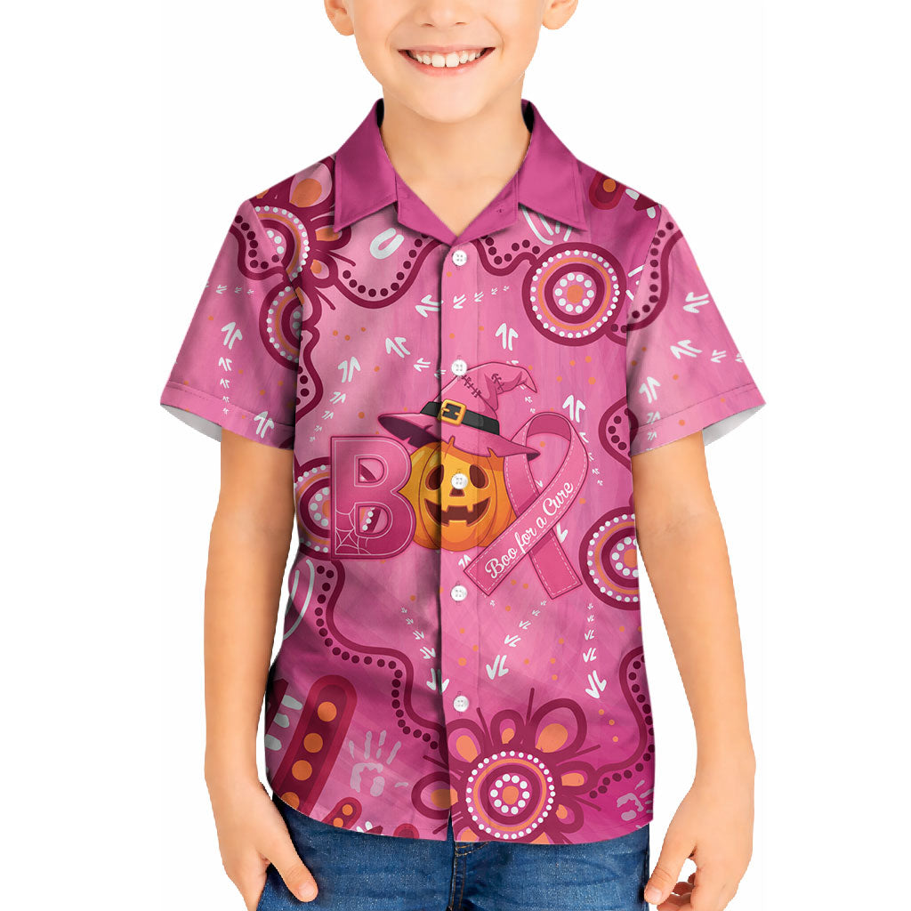 Boo for a Cure Pink Ghost Kid Hawaiian Shirt Aboriginal Halloween Wear Pink