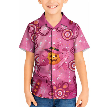 Boo for a Cure Pink Ghost Kid Hawaiian Shirt Aboriginal Halloween Wear Pink