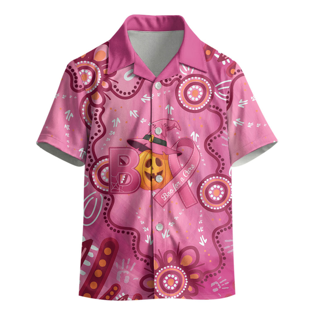 Boo for a Cure Pink Ghost Kid Hawaiian Shirt Aboriginal Halloween Wear Pink