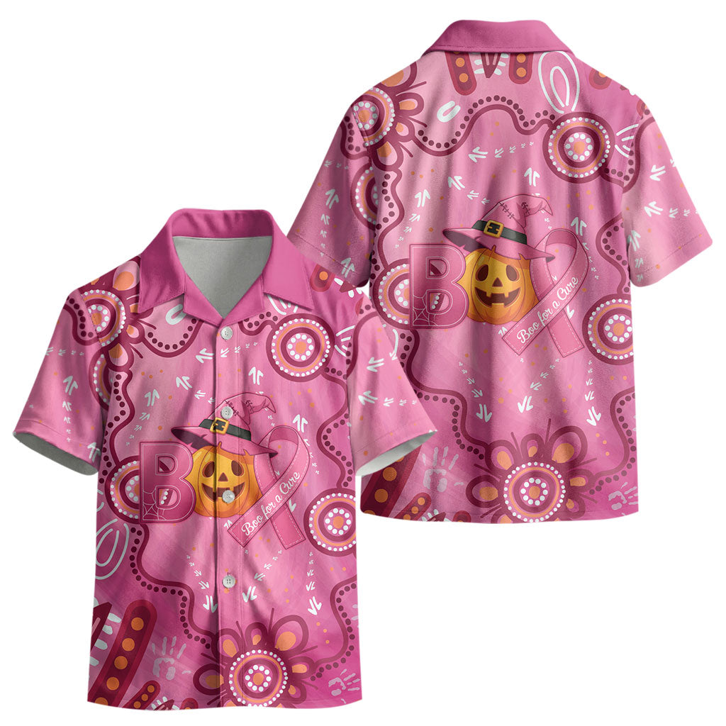 Boo for a Cure Pink Ghost Kid Hawaiian Shirt Aboriginal Halloween Wear Pink