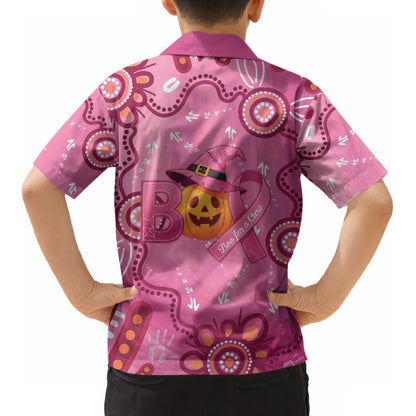 Boo for a Cure Pink Ghost Kid Hawaiian Shirt Aboriginal Halloween Wear Pink
