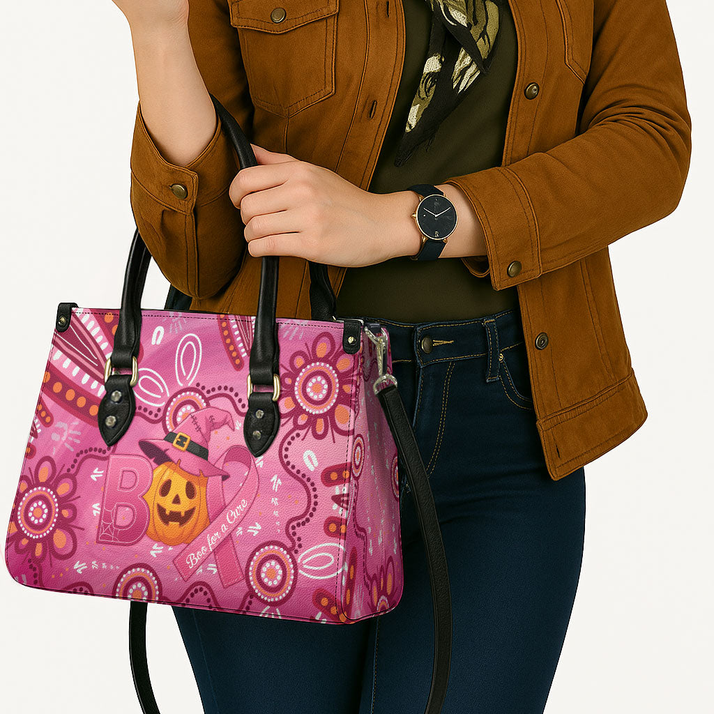 Boo for a Cure Pink Ghost Leather Bag Aboriginal Halloween Wear Pink