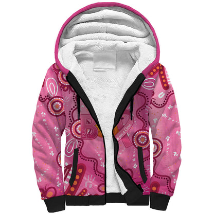 Boo for a Cure Pink Ghost Sherpa Hoodie Aboriginal Halloween Wear Pink