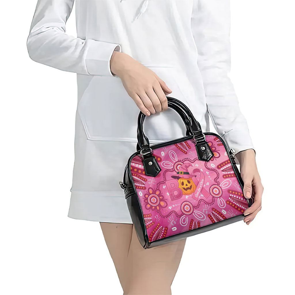 Boo for a Cure Pink Ghost Shoulder Handbag Aboriginal Halloween Wear Pink