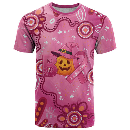 Boo for a Cure Pink Ghost T Shirt Aboriginal Halloween Wear Pink
