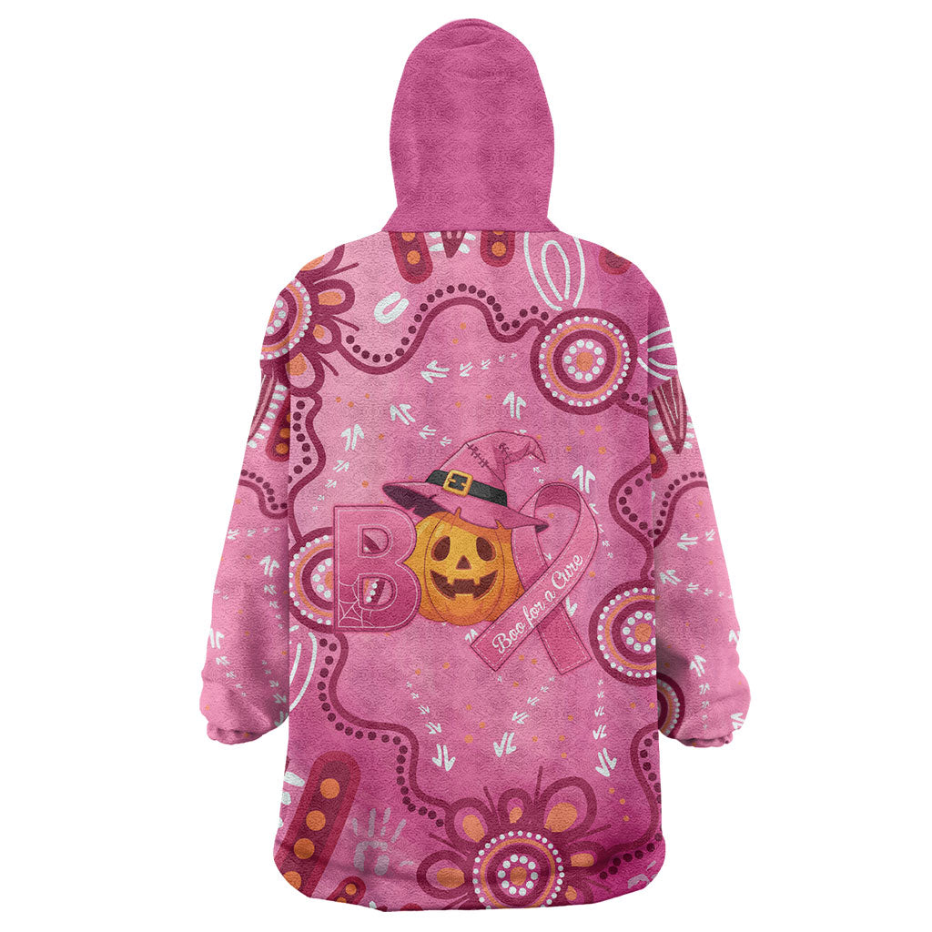 Boo for a Cure Pink Ghost Wearable Blanket Hoodie Aboriginal Halloween Wear Pink