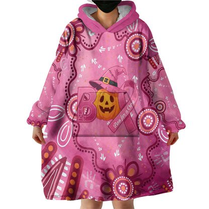 Boo for a Cure Pink Ghost Wearable Blanket Hoodie Aboriginal Halloween Wear Pink