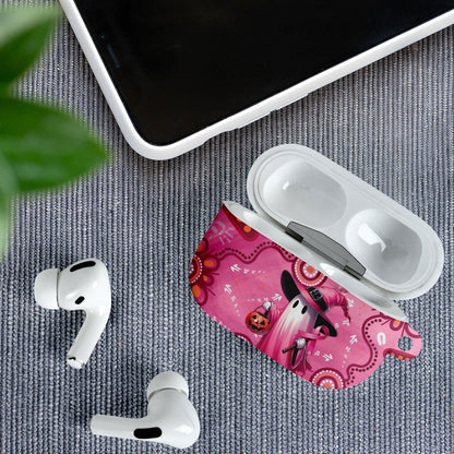 Pink Ghost Ribbon AirPods Case Aboriginal Halloween Wear Pink