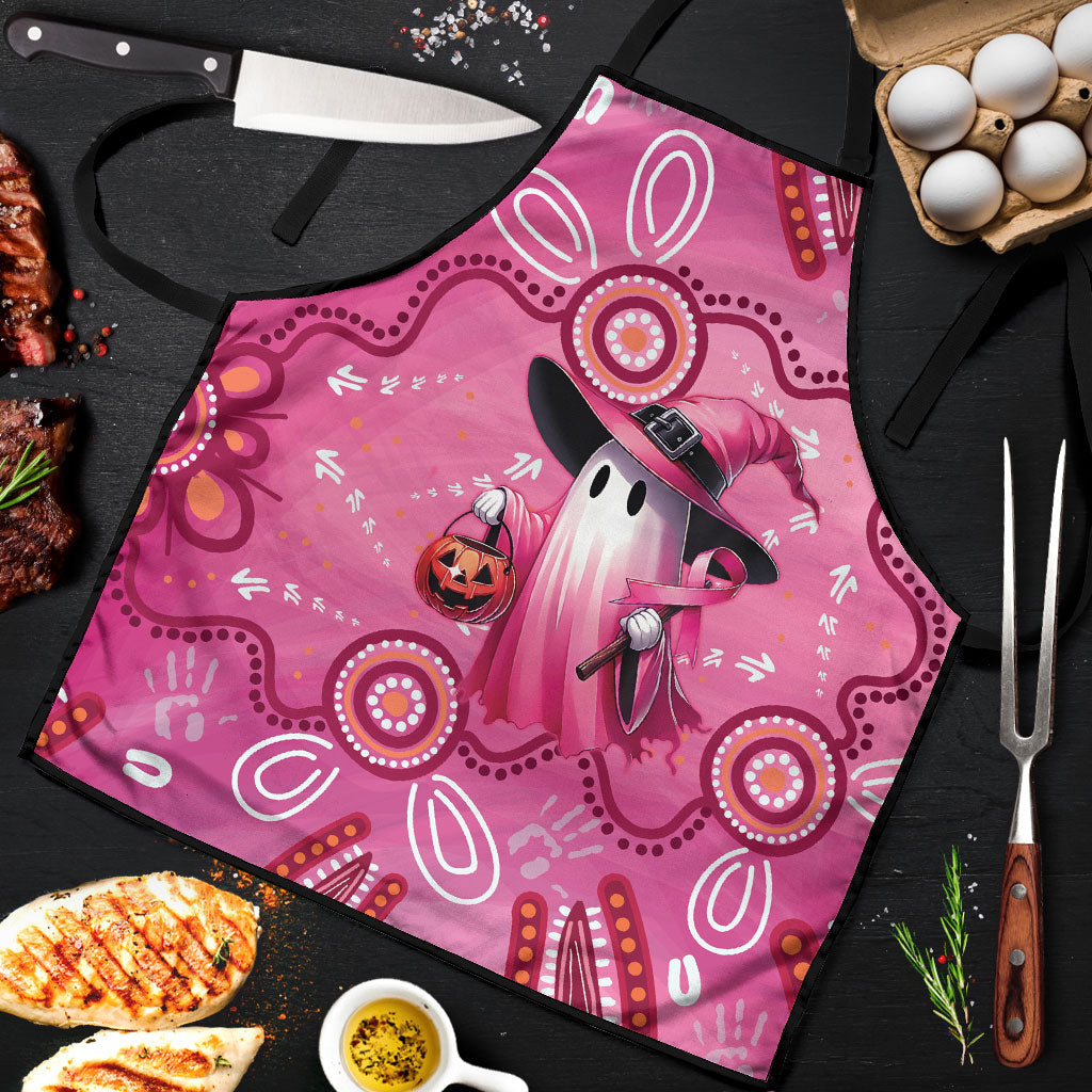 Pink Ghost Ribbon Apron Aboriginal Halloween Wear Pink