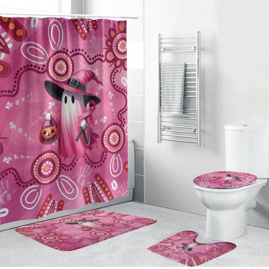 Pink Ghost Ribbon Bathroom Set Aboriginal Halloween Wear Pink