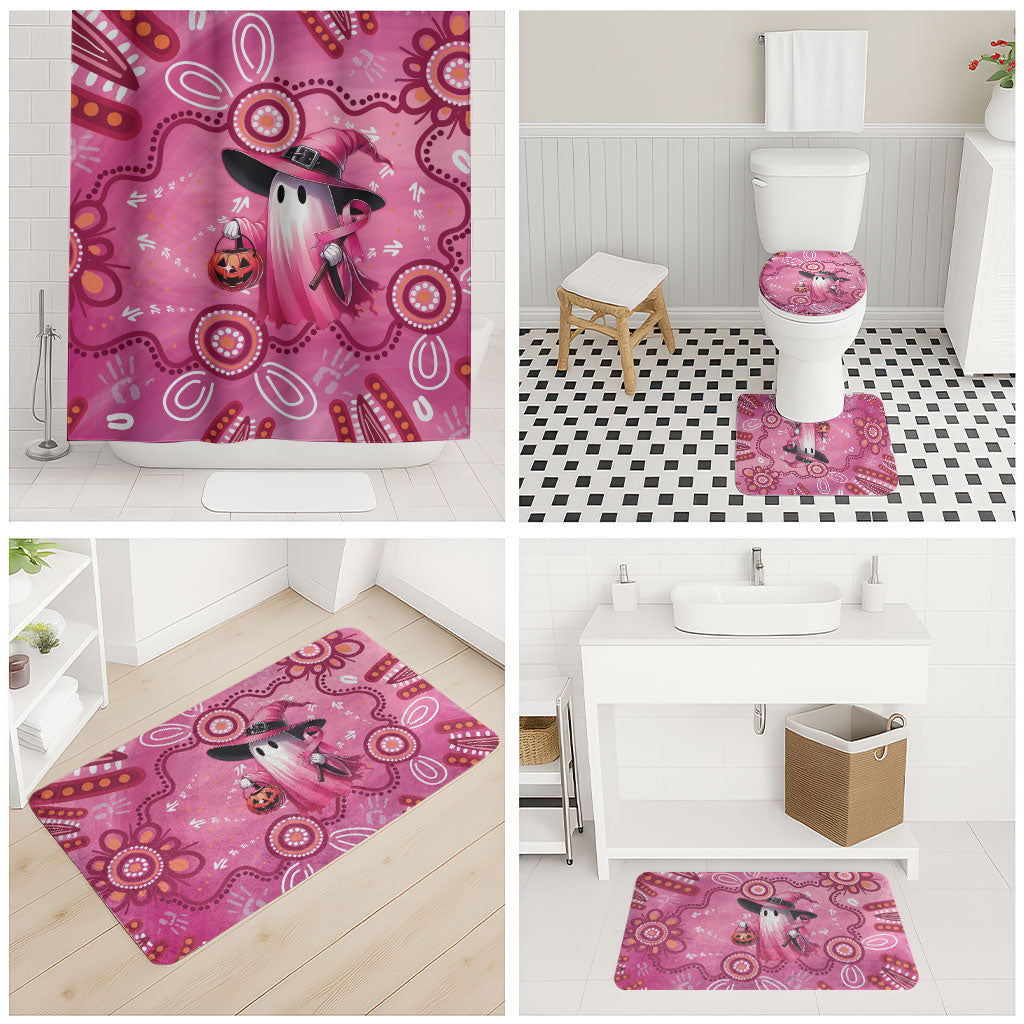 Pink Ghost Ribbon Bathroom Set Aboriginal Halloween Wear Pink