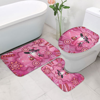 Pink Ghost Ribbon Bathroom Set Aboriginal Halloween Wear Pink