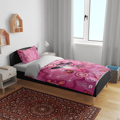 Pink Ghost Ribbon Bedding Set Aboriginal Halloween Wear Pink
