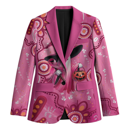 Pink Ghost Ribbon Blazer Aboriginal Halloween Wear Pink
